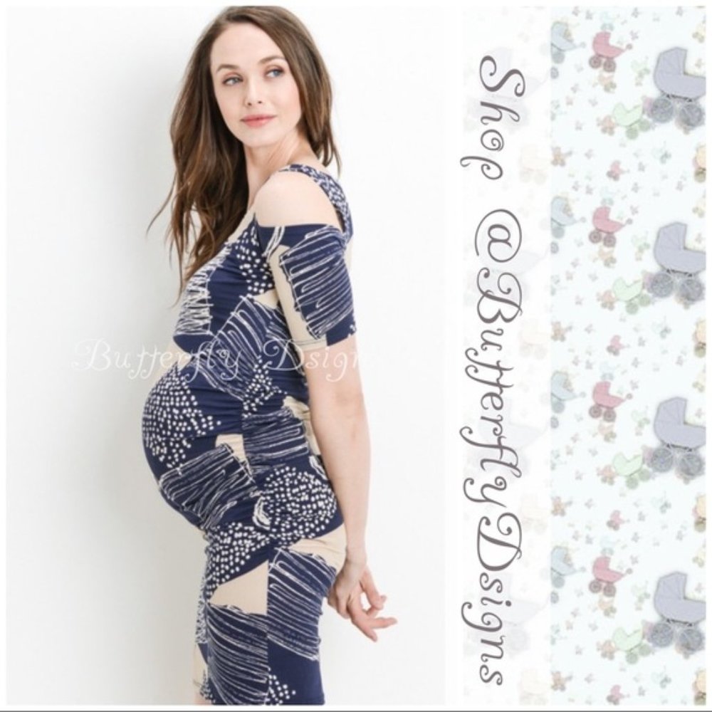Maternity Abstract Baby Shower Dress - Picture 10 of 11